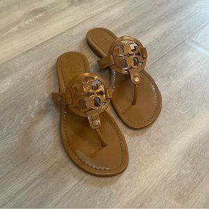 Tory Burch Miller Patent Leather Sandal - Tan